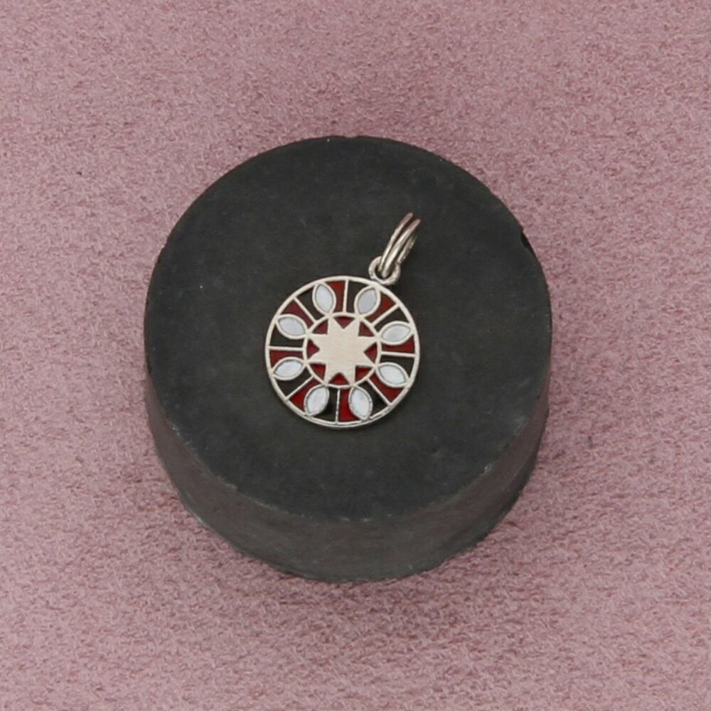 sterling silver vintage enamel pennsylvania dutch hex sign charm pendant